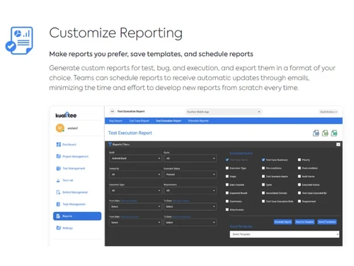 Kualitee-Customize reporting