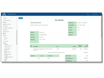 lolite patent management software-invoice