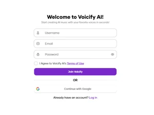 Voicify AI Login page