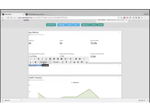 reportdash key metrics