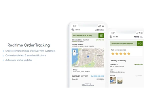 OptimoRoute-Realtime order tracking