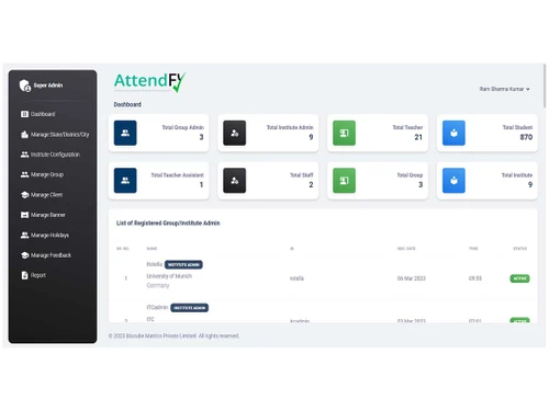 biocube attendify dashboard