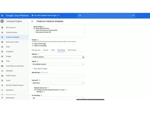 Cloud Load Balancer Instance template