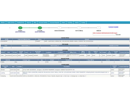 avsofttech logistics delivery challan