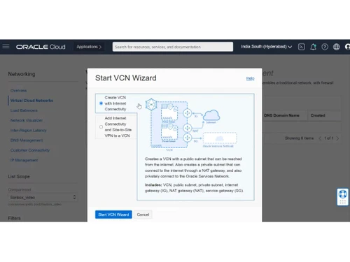 OCI Virtual Cloud Network VCN wizard