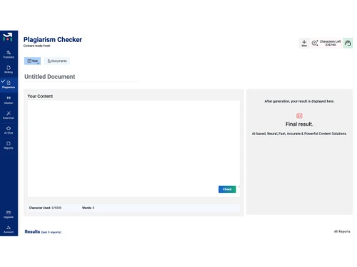 Multilings Plagiarism checker