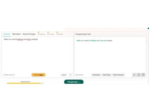 Paraphraser Dashboard