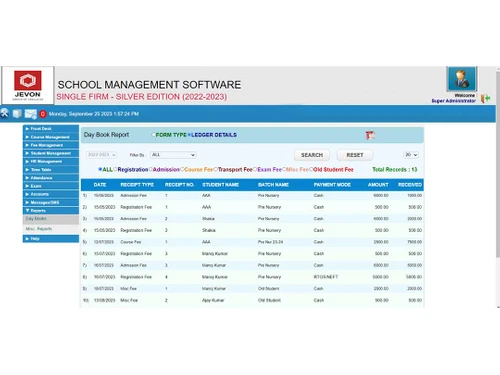 jevonedu erp admission