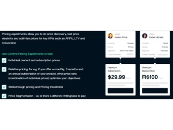 Corrily Pricing experiment