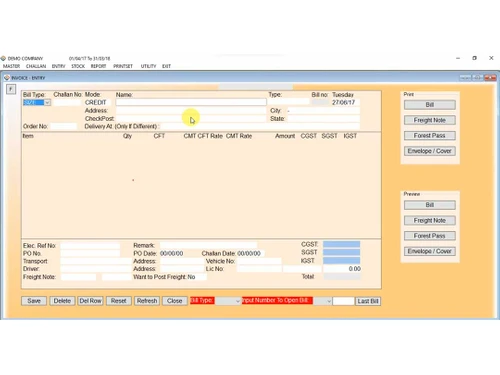 Perfect timber invoice