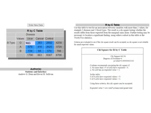 OpenEpi R by C table