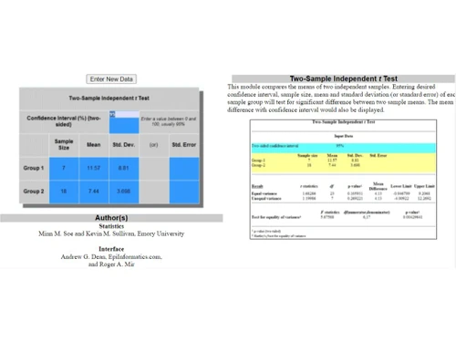 OpenEpi T-test