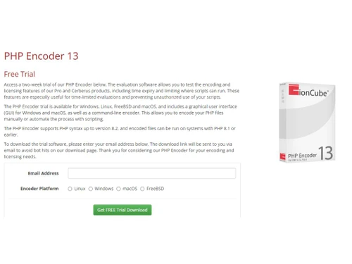 ionCube PHP Encoder Trial window