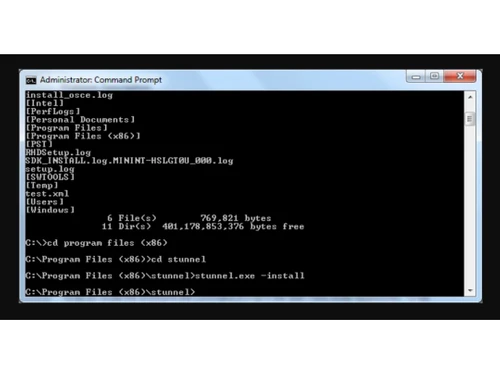 stunnel Command prompt