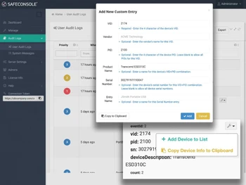 DataLocker SafeConsole entry