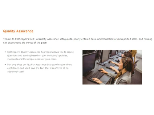 CallShaper Quality assurance