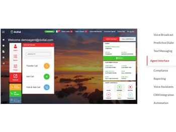 DCdial Agent interface