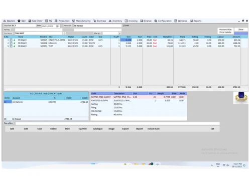 karat erp dashboard