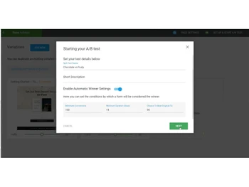 Thrive optimize AB test