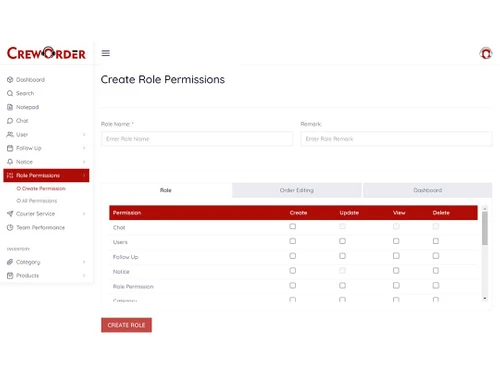 creworder role permission