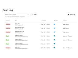 Barracuda Data Inspector scan log
