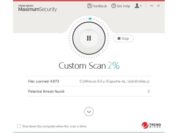 TrendMicro Maximum Security custom-scan