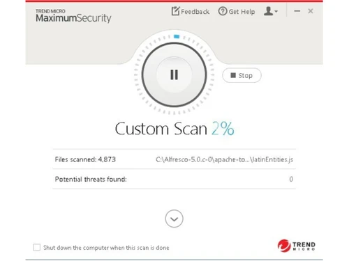 TrendMicro Maximum Security custom-scan