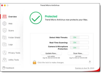 TrendMicro Maximum Security dashboard