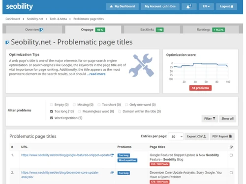 Seobility Problematic