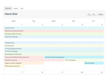 Copper Project calendar