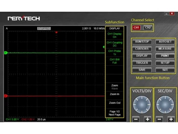 Perytech USB Oscilloscope Dashboard