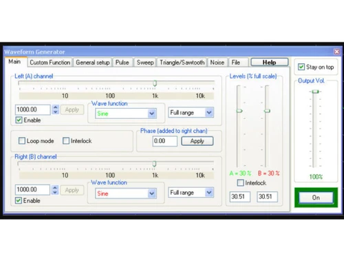 Visual analyser Waveform