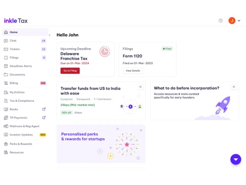 inkle books-tax dashboard