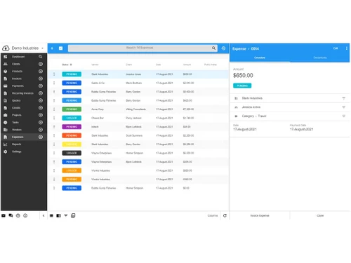 invoice ninja expenses
