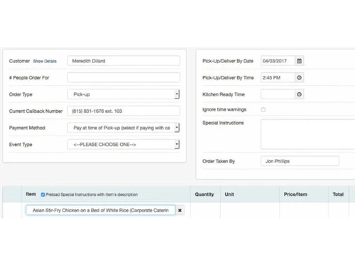 CaterZen Order Taking