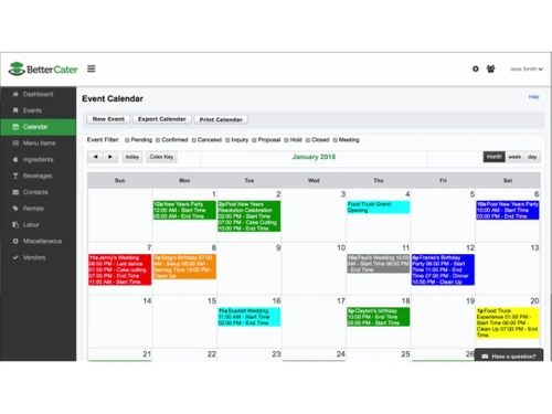 Better Cater Calendar