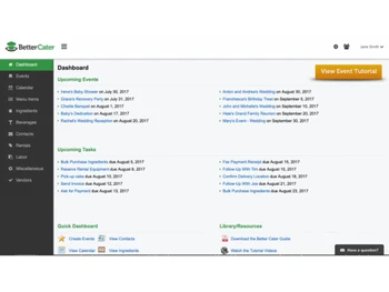 Better Cater Dashboard