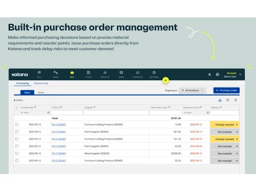 Katana Cloud Inventory Order
