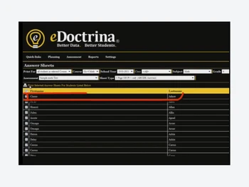 edoctrina assessment and data reporting-sheets