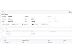Ezovion Blood Bank Software Donor