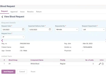Ezovion Blood Bank Software Request