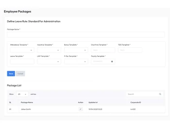 hrmlix employee packages