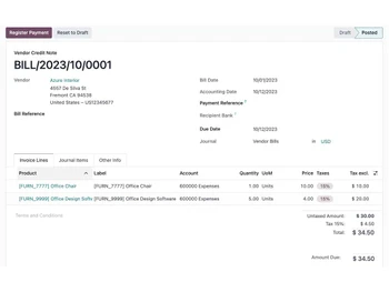 odoo accounting payment
