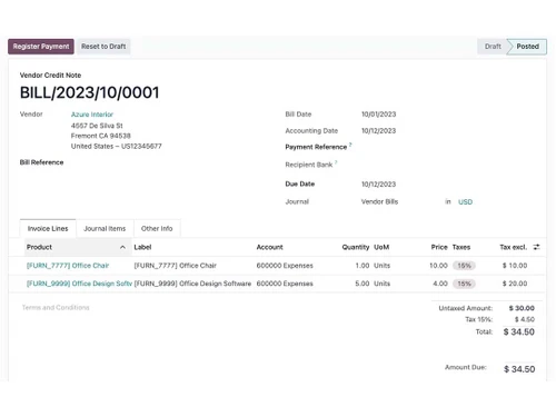 odoo accounting payment