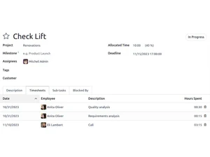odoo project timesheets