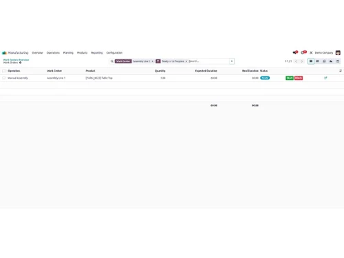 odoo manufacturing product