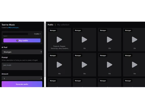 texttomusic dashboard