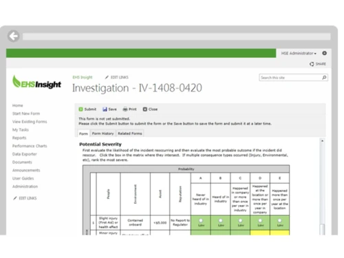 ehs insights investigation