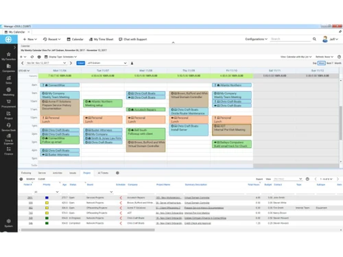ConnectWise PSA Manage Calendar View