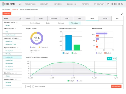 BigTime Project List